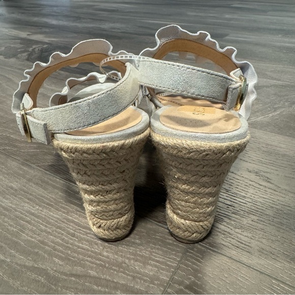 JACK ROGERS Shoes Womens 9.5 Silver Rosie Ruffle Wedge Platform Sandal NEW - Picture 5 of 6